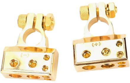 1 Paar Metaallegering Auto Batterij Connector Terminal Klem Positieve Negatieve Auto Vrachtwagen Auto Auto Parts Batterij Terminals Goud