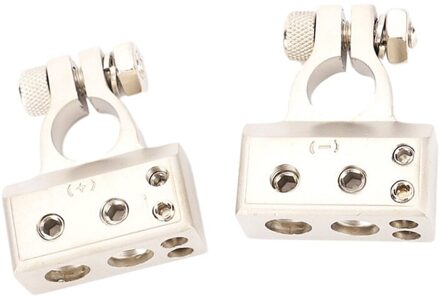 1 Paar Metaallegering Auto Batterij Connector Terminal Klem Positieve Negatieve Auto Vrachtwagen Auto Auto Parts Batterij Terminals Zilver