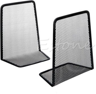 1 paar Metalen Mesh Black Desk Organizer Desktop Office Home Boekensteunen Boek Houder Oct18QC