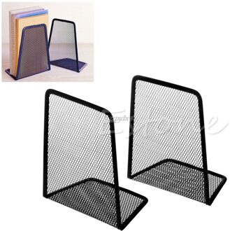 1 Paar Metalen Mesh Desk Organizer Desktop Kantoor Accessoires Home Boek Houder Boekensteunen Black