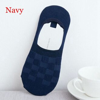 1 paar Mode Mannen Boot Sokken Zomer Herfst antislip Siliconen Onzichtbare Katoenen Sokken Heren Enkel Sok Pure Kleur slippers Sok marine