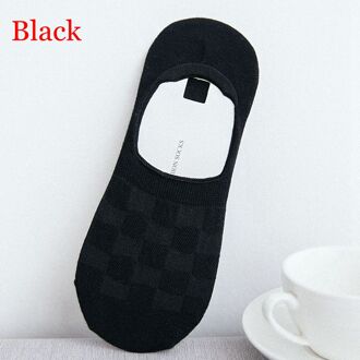 1 paar Mode Mannen Boot Sokken Zomer Herfst antislip Siliconen Onzichtbare Katoenen Sokken Heren Enkel Sok Pure Kleur slippers Sok zwart