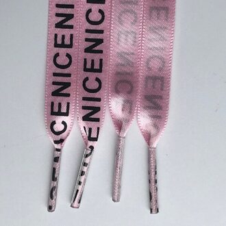 1 Paar Mooie Brief Gedrukt Veters 1 Cm Breedte 100 Cm Lengte Canvas Sneakers Schoenveters Flat Schoenveters Strings Roze