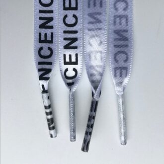 1 Paar Mooie Brief Gedrukt Veters 1 Cm Breedte 100 Cm Lengte Canvas Sneakers Schoenveters Flat Schoenveters Strings wit