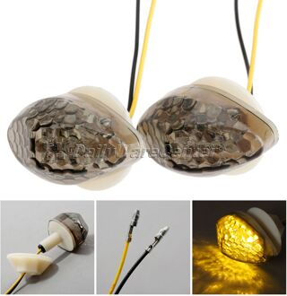 1 Paar Motorcycle Rook Richtingaanwijzer Lights Lamp Universele Led Inbouw Oogkleppen Flashers 12V Voor Honda Yamaha