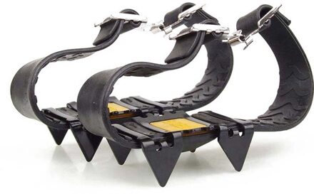 1 Paar Mountain Laarzen, Ijs/Sneeuw Crampons Tanden 4 Regenachtige Dag Anti-Slip Voor Outdoor Zwart