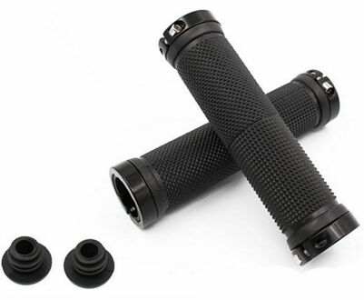 1 Paar Mtb Bike Stuur Grip Tpr Antislip Fiets Fietsen Handle Bar Grips Aluminium Rubber Grips Bar end Lock-Op Onderdelen zwart