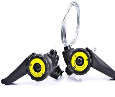 1 paar MTB Bike Thumb Shifter Hoge Mount Shifters 15/18/21 Speed met Innerlijke Kabel Mountain Road fietsen Duim Gear Shifter Lever