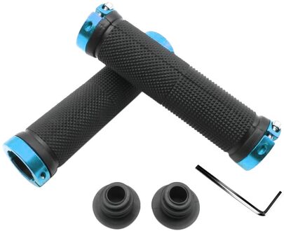1 Paar Mtb Bmx Road Fietsen Stuur Grips Anti-Skid Rubber Fiets Grips Mountainbike Slot Op Fietsstuur end Grips blauw
