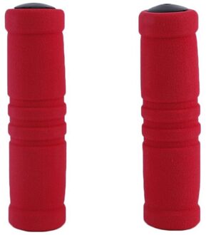 1 Paar Mtb Fiets Grips Handvat Stuur Zacht Duurzaam Spons Bar Grip Covers rood