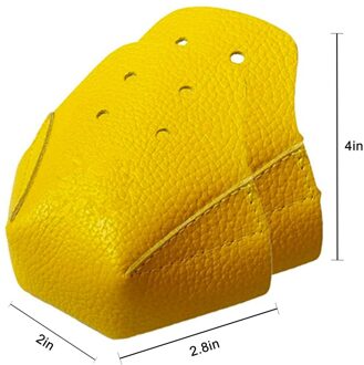 1 Paar Neus Guards Protectors Pu Leer Roller Skate Neus Protectors Met 4 Gaten Voor Roller Skate Outdoor training Gym geel