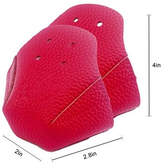 1 Paar Neus Guards Protectors Pu Leer Roller Skate Neus Protectors Met 4 Gaten Voor Roller Skate Outdoor training Gym heet roze