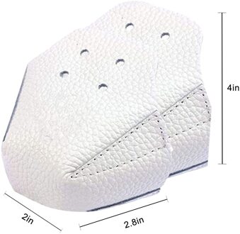 1 Paar Neus Guards Protectors Pu Leer Roller Skate Neus Protectors Met 4 Gaten Voor Roller Skate Outdoor training Gym wit