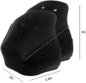 1 Paar Neus Guards Protectors Pu Leer Roller Skate Neus Protectors Met 4 Gaten Voor Roller Skate Outdoor training Gym zwart