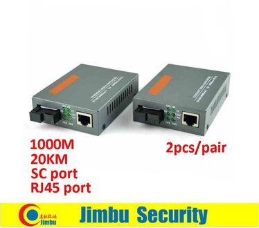 1 Paar Optische Fiber Media Converter Fiber Transceiver Een/B 1000M Sc-Poort 20Km Singlemode Enkele fiber