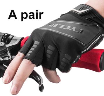 1 paar Outdoor Fiets Anti-slip Ademende Unisex Half Vinger Handschoenen