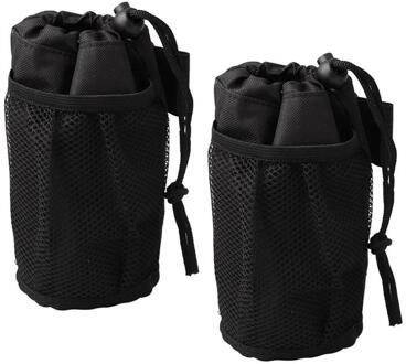 1 Paar Outdoor Fietsen Cup Zak Golfkar Fiets Water Fles Zak Drank Houder Met Netto Zak Touw Slot