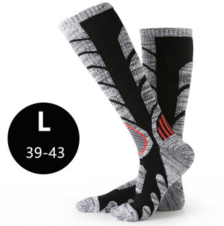 1 Paar Outdoor Skiën Sokken Warm Vocht-Absorberende Warm Knie Hoge Sport Sokken Skiën Snowboarden Gereedschap zwart