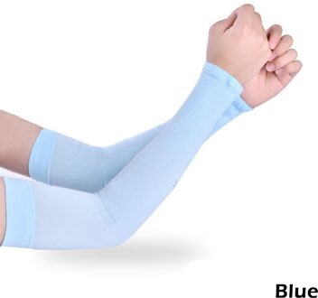 1 Paar Outdoor Zonnebrandcrème Arm Mouwen Ademend Schedel Skelet Manchet Mouwen Fietsen Wandelen Hardlopen Arm Uv Beschermende Koud Gevoel blauw