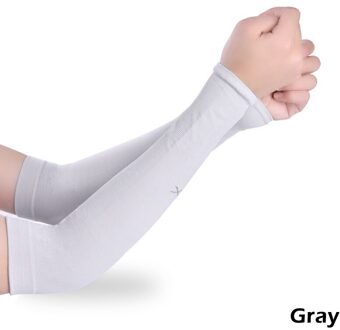 1 Paar Outdoor Zonnebrandcrème Arm Mouwen Ademend Schedel Skelet Manchet Mouwen Fietsen Wandelen Hardlopen Arm Uv Beschermende Koud Gevoel grijs