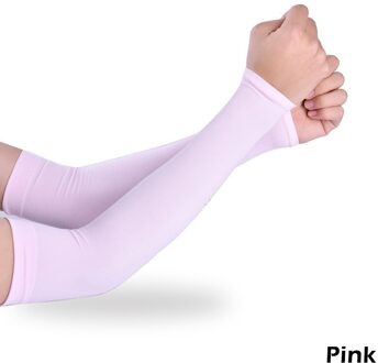 1 Paar Outdoor Zonnebrandcrème Arm Mouwen Ademend Schedel Skelet Manchet Mouwen Fietsen Wandelen Hardlopen Arm Uv Beschermende Koud Gevoel roze