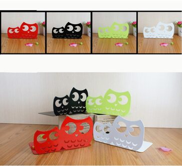 1 Paar/partij Leuke Grappige Uil-Vormige Metalen Boekensteun voor School Briefpapier & Office Supply 1 paar- rood