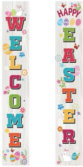 1 Paar Pasen Decoratieve Deur Gordijnen Opknoping Decors Coupletten (Assorti Kleur)