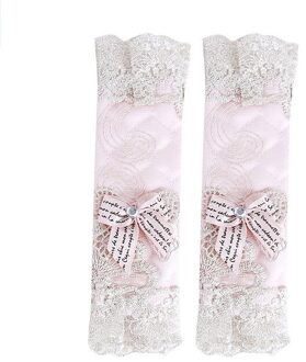1 paar Pastorale Stijl Kant Koelkast Deur Stand Handvat Covers Koelkast Handvat Covers Decoratieve Keuken Deurknop Covers roze kort