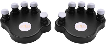 1 Paar Piano Vinger Trainer Krachttraining Gereedschap Vinger Correctoren Zachte Vinger Pads Piano Toetsenbord Handgreep Sporter Piano zwart