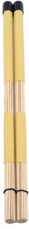 1 Paar Professionele Bamboe Land Jazz Ballad Percussie Drum Borstels Bundle Drum Sticks Met Rubberen Handvat 40Cm 5 Kleuren geel