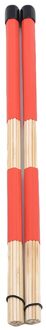 1 Paar Professionele Bamboe Land Jazz Ballad Percussie Drum Borstels Bundle Drum Sticks Met Rubberen Handvat 40Cm 5 Kleuren rood