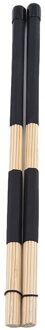 1 Paar Professionele Bamboe Land Jazz Ballad Percussie Drum Borstels Bundle Drum Sticks Met Rubberen Handvat 40Cm 5 Kleuren zwart