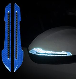 1 Paar Reflectante Auto Stickers Reflector Reflecterende Strip Achteruitkijkspiegel Reflecterende Tape Auto Accessoires Exterieur Reflex Tape