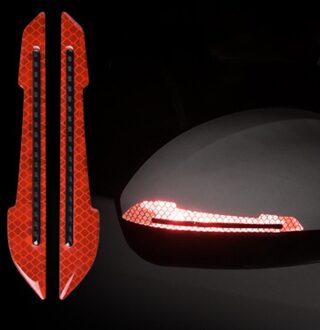 1 Paar Reflectante Auto Stickers Reflector Reflecterende Strip Achteruitkijkspiegel Reflecterende Tape Auto Accessoires Exterieur Reflex Tape
