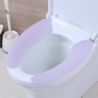 1 Paar Reizen Hotel Sticky Wc Mat Super Zachte Herbruikbare Flanel Warmer Mat Cover Pad Kussen Badkamer Set Toilet Seat kussen paars
