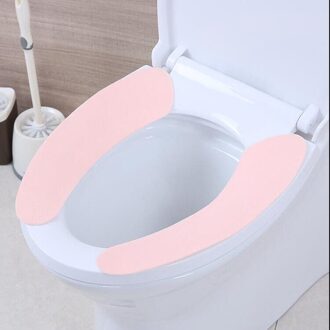 1 Paar Reizen Hotel Sticky Wc Mat Super Zachte Herbruikbare Flanel Warmer Mat Cover Pad Kussen Badkamer Set Toilet Seat kussen roze