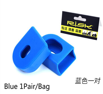 1 Paar Risico Road Mountainbike Fiets Wiel Keten Crank Arm Siliconen Cover Mouw Protectors Crankstel Beschermhoes 1 paar- blauw