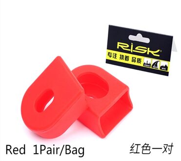 1 Paar Risico Road Mountainbike Fiets Wiel Keten Crank Arm Siliconen Cover Mouw Protectors Crankstel Beschermhoes 1 paar- rood