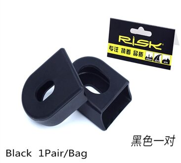 1 Paar Risico Road Mountainbike Fiets Wiel Keten Crank Arm Siliconen Cover Mouw Protectors Crankstel Beschermhoes 1 paar- zwart