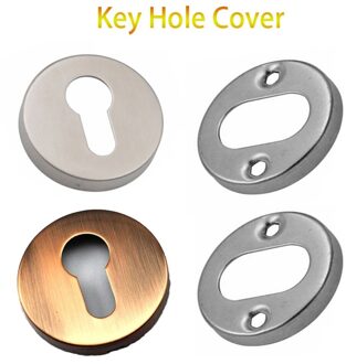 1 Paar Ronde Rvs Geborsteld Anti Corrosie Vervanging Met Schroeven Keyhole Covers Euro Profiel Rozet roestvrij staal