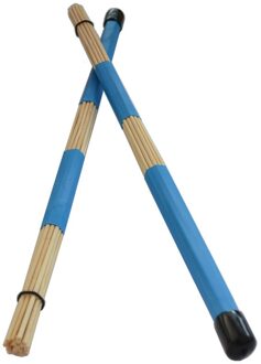 1 Paar Rubber Drum Brushes Sticks Bamboe Zwart Drum Accessoires Onderdelen Jazz Drum Brushes Drums Sticks blauw