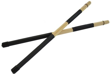 1 Paar Rubber Drum Brushes Sticks Bamboe Zwart Drum Accessoires Onderdelen Jazz Drum Brushes Drums Sticks