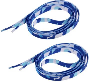 1 Paar Schaatsen Schoenveter Schaatsen Laarzen Strings Voor Mannen Vrouwen Buiten 180Cm Camo blauw