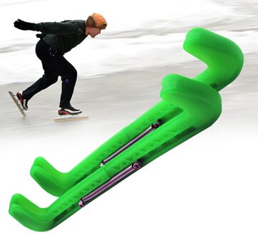 1 Paar Schaatsen Tool Accessoires Rustproof Outdoor Draagbare Ijshockey Verstelbare Lente Beschermende Skate Schoen Cover Blade Guard groen