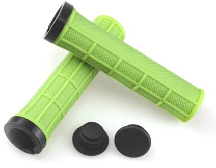 1 Paar Silicone Fiets Handvat Grips Dual Lock Mountainbike Anti Slip Handvat Grips Mountainbike Fiets Onderdelen Accessoires groen
