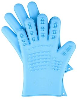 1 paar Silicone Hond Huisdier Borstel Handschoen Hond Kat Haar Borstel Kam Deshedding Hond Kat Huisdier Accessoires lucht blauw