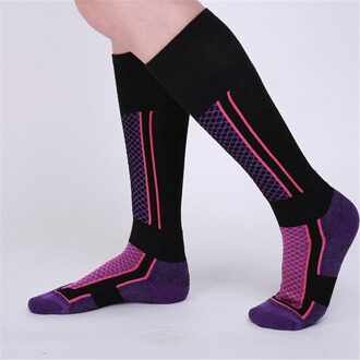 1 Paar Skiën Sokken Winter Outdoor Running Fietsen Hoge Elastische Sok Dikker Thermische Vissen Sport Accessoire Mannen Vrouwen 2