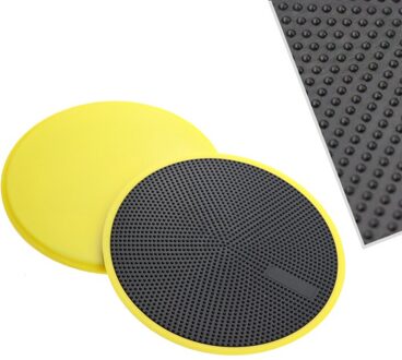 1 Paar Sliding Slider Zweefvliegen Discs Dubbelzijdig Core Sliding Discs Yoga Afslanken Abdominale Core Training Oefening Apparatuur geel