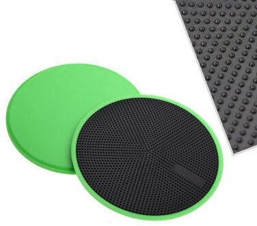 1 Paar Sliding Slider Zweefvliegen Discs Dubbelzijdig Core Sliding Discs Yoga Afslanken Abdominale Core Training Oefening Apparatuur groen
