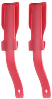 1 Paar Sok Slider Schoenlepel Lifting Helper Gebogen Lui Steel Op Off Flexibele Opknoping Draagbare Praktische Kids Volwassenen Rood